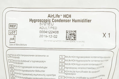 Vyaire 5701EU AirLife HCH Hygroscopic Condenser Humidifier Adult/Ped